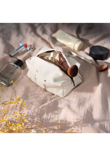Makyaj Çantası Düzenleyici Seyahat Tipi Çanta Organizer Natural | Ekru