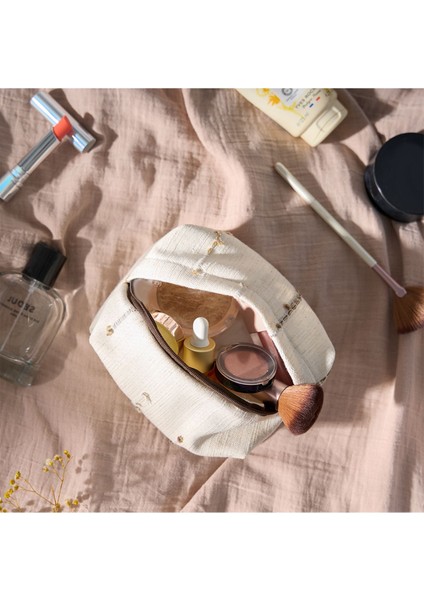 Makyaj Çantası Düzenleyici Seyahat Tipi Çanta Organizer Natural | Ekru