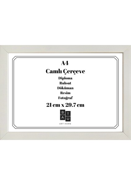 5 Adet A4 Çerçeve Gerçek Camlı Belge Diploma Resim Fotoğraf Asılabilir 21 x 29.7 cm