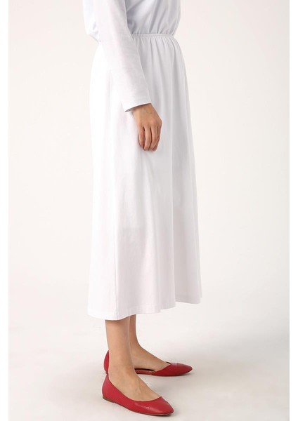 Beyaz-Uzun Penye Etek Astar modelleri