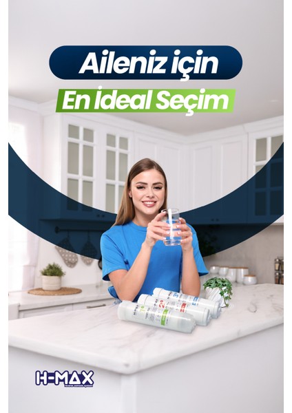Lg Membranlı Inline Kapalı Kasa Tüm Su Arıtma Cihazlarına Uyumlu 5'li Filtre Takımı