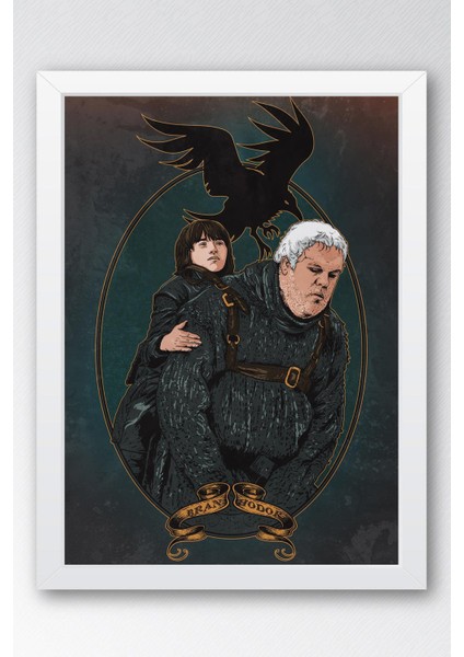 Game Of Thrones Bran Hodor Çerçeveli Tablo - Taht Oyunları Dizi Posteri Tablo