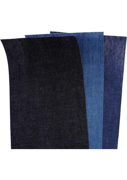 Kot Jeans Denim Kumaş Yapışkanlı Tamir Yama Seti 17 Parça Siyah