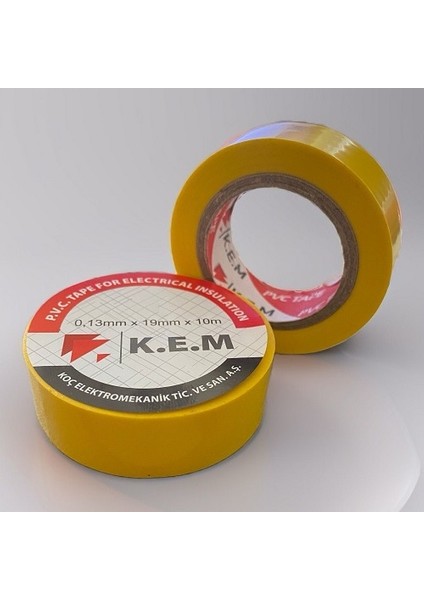 Elektrik Bandı Sarı Renk 10MT 10 Lu Paket
