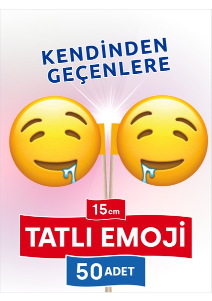 Canı Tatlı Çeken Emojili Tatlı Bayrak Kürdan