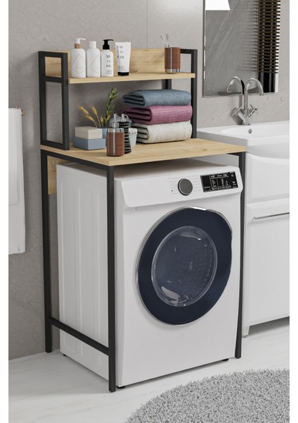 Ludlow Çamaşır Makinesi Üstü Düzenleyici Banyo Rafı Banyo Organizer Raflı Çamaşır Makinası Düzenleyici LU03-SM