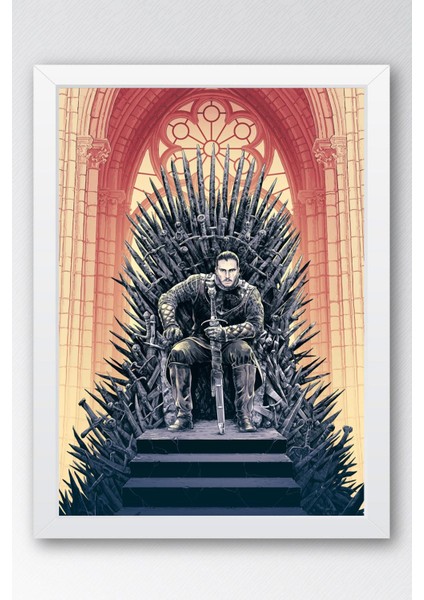 Game Of Thrones Iron Throne Çerçeveli Tablo - Taht Oyunları Dizi Posteri Tablo