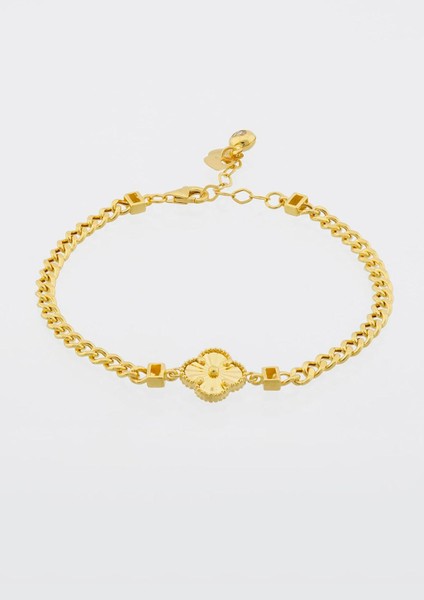 14 Ayar Altın Parlak Yonca Bileklik fiyatları