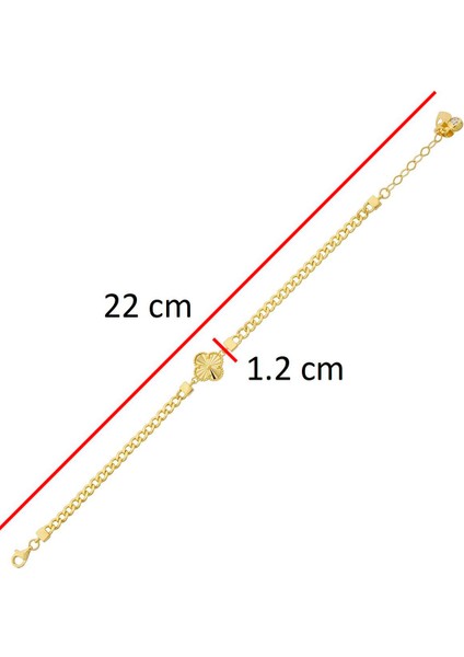 14 Ayar Altın Parlak Yonca Bileklik indirimleri