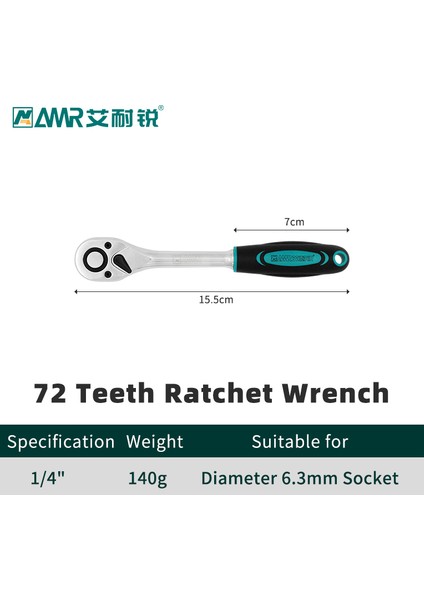 Küçük Stil 1 Inç Sürücü Ratchet 72 Dişli Ters Çıkarılabilir Hızlı Salıverme 10 Inç Oval Kafa Cr-V Çelik (Yurt Dışından)