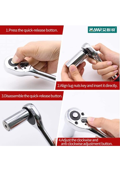 Küçük Stil 1 Inç Sürücü Ratchet 72 Dişli Ters Çıkarılabilir Hızlı Salıverme 10 Inç Oval Kafa Cr-V Çelik (Yurt Dışından) modelleri