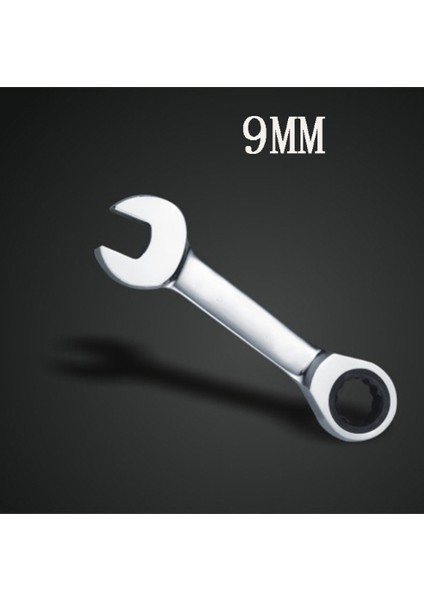 9mm Tarzı Ters Çevrilebilir Kombine Kısa Anahtar Kısa Kombine 72 Dişli Ratchet Soket Anahtar Somun Onarım (Yurt Dışından)