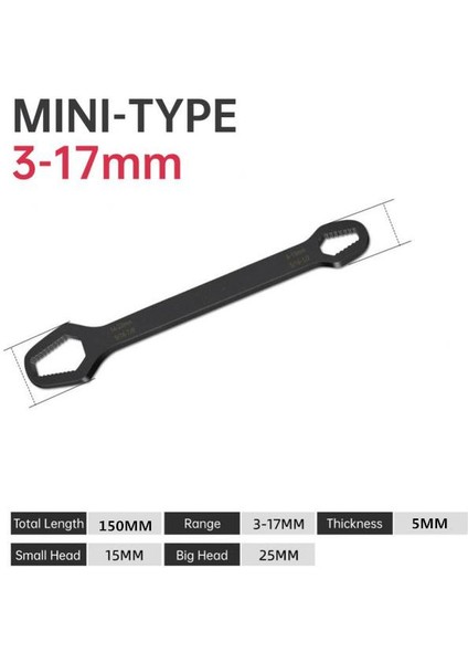 Gümüş Tarzı Evrensel Torx Anahtar 5mm Kalınlık Kendini Sıkıştıran Ayarlanabilir Anahtar Tahtası Çift Başlı Torx Ispanyol Anahtarı El Aletleri (Yurt Dışından)