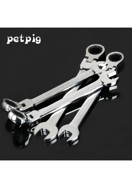 8mm Tarzı Petpig Anahtar Seti Ratşet Anahtarı El Aletleri Krom Kaplama Dişli Ispanyol Esnek Kafa Araba Tamir Ratşetli Hareket Anahtarı (Yurt Dışından) indirimleri