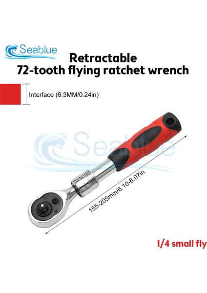 NO.45295 Stili 72 Dişli Karbon Çelik Geri Çekilebilir Ratchet Anahtar Otomatik Hızlı Çıkarma Ispanyol Anahtar Çok Fonksiyonlu El Tamir Aracı (Yurt Dışından)