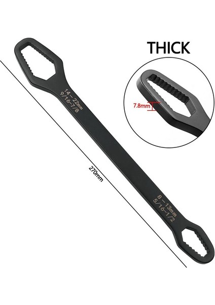 Siyah 8-22MM Tarzı Evrensel Torx Anahtar Kalınlığı Kendini Sıkıştıran Ayarlanabilir Anahtar Tahtası Çift Başlı Torx Anahtarı El Aletleri (Yurt Dışından) indirimleri
