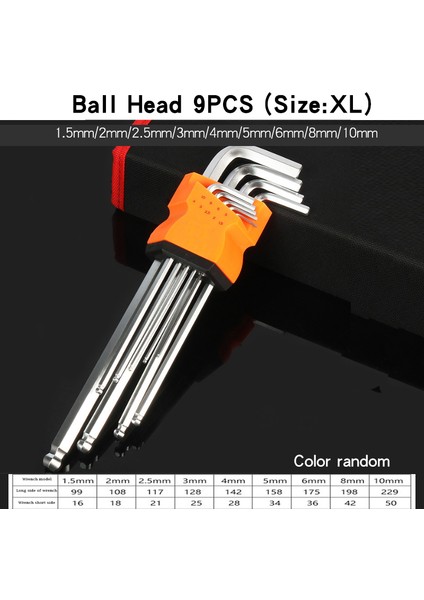 Torx Kafası 9pcs Xl Tarzı L Tipi Çift Uçlu Tornavida Iç Hex Anahtar Seti Allen Anahtar Hexagon Düz Topuz Torx Yıldız Başlı Anahtar Seti El Aletleri (Yurt Dışından)