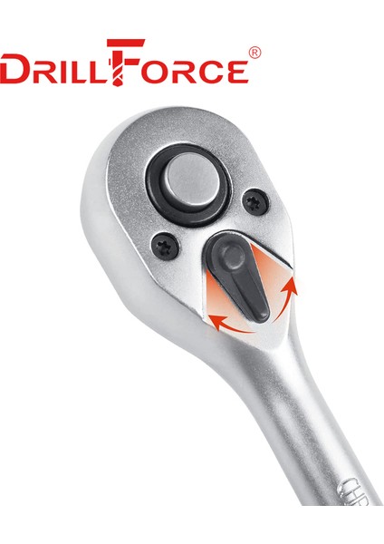 1-4 Düz 45T Stili Drillforce Tork Ratchet Anahtar Dişli Cr-V Çelik Otomatik Hızlı Çıkarma Profesyonel Uçlar El Aletleri (Yurt Dışından) modelleri