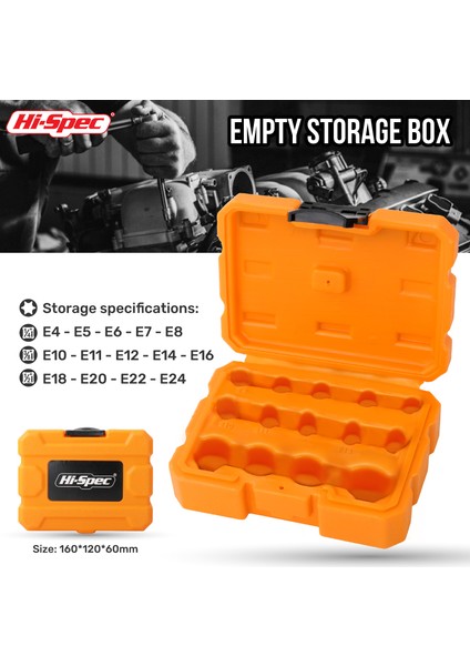 Boş Kutu Sarı Stili Hi-Spec E-Soket Soket Seti Adaptör Torx Yıldız Uçlu Bit Onarım El Aletleri Kafası Için Tork Anahtarı Ratchet Soket Anahtarı Için (Yurt Dışından)