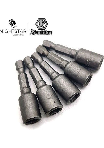 5 Parça Manyetik Somun Sürücü Seti Soket Adaptörü Hex Matkap Ucu Için Profesyonel Tork Anahtar Seti (Yurt Dışından)