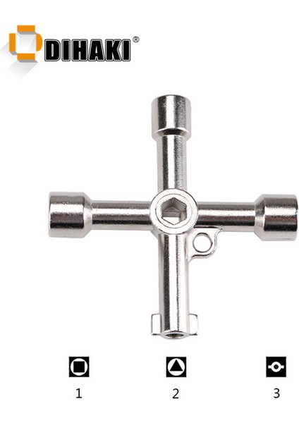 4 In 1 Çapraz Anahtar Anahtarcı Aksesuarları Evrensel Kare Üçgen Tren Elektrikli Dolap Asansör Kabin Anahtarı (Yurt Dışından)