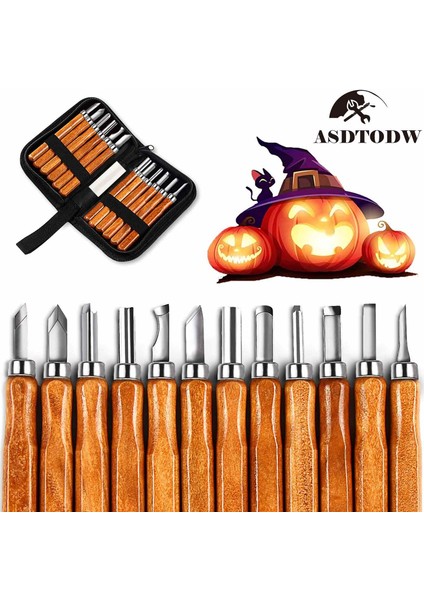 Ağaç Saplı Ahşap Oyma Oyma Kesen Seti Kesici Ahşap Oyma Bıçak Seti El Aleti Kiti (Yurt Dışından)