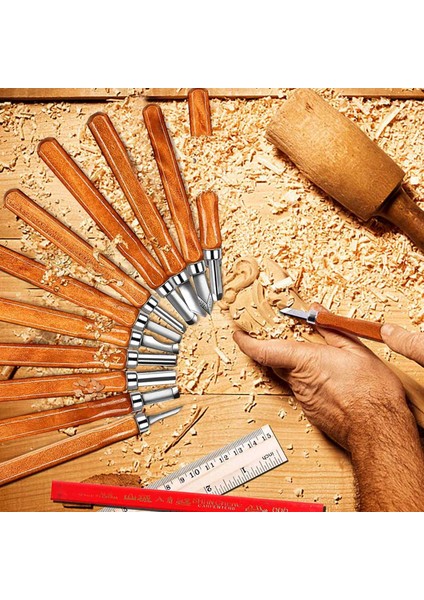 Ağaç Saplı Ahşap Oyma Oyma Kesen Seti Kesici Ahşap Oyma Bıçak Seti El Aleti Kiti (Yurt Dışından) fırsatları