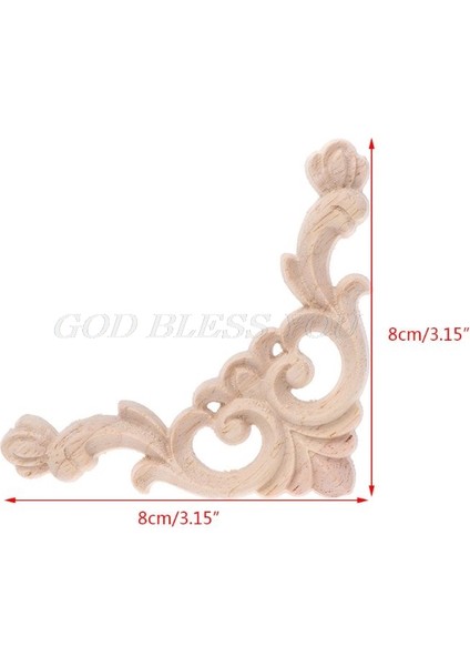 No.24 Boyutu Ev Mobilyaları Dekoru Için Boyanmamış Ahşap Oymalı Köşe Aplike Aplike Çerçeve Dekal 6X6CM & Dro (Yurt Dışından)