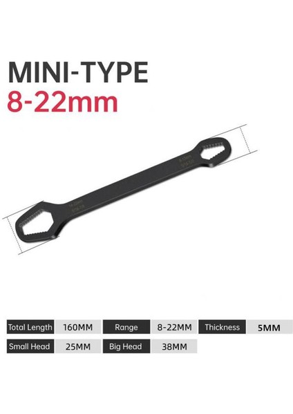 Çivit Tarzı Evrensel Torx Anahtar 5mm Kalınlık Kendini Sıkıştıran Ayarlanabilir Anahtar Tahtası Çift Başlı Torx Ispanyol Anahtarı El Aletleri (Yurt Dışından)