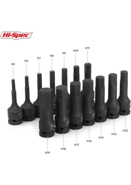 H16 Tarzı Hi-Spe Darbe Vidalı Uçlu Tork Bit Soketi Ağır Hizmet Elektrikli Anahtar Matkap Adaptörü H5'ten H19'A Cr-Mo El Aleti Otomobil Tamiri Için (Yurt Dışından)