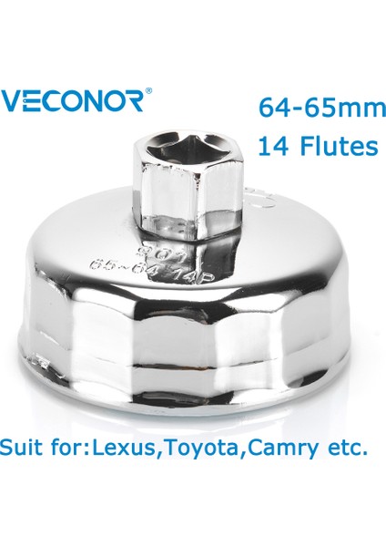 Veconor Kare Dr.çelik Yağ Filtre Anahtarı Kapağı Kılıf Aracı Çıkarıcı 14 Yivli Evrensel Lexus Toyota Camry Için (Yurt Dışından)
