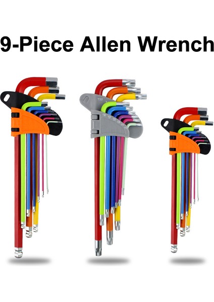 Katlanabilir 9pcs Tarzı Allen Anahtarı Seti Topu Uçlu Torx Yıldız Anahtarlar L-Tip Iç Hexagon Şişe Anahtarı Evrensel Çok Renkli Uzun Metrik Anahtar (Yurt Dışından) fiyatları