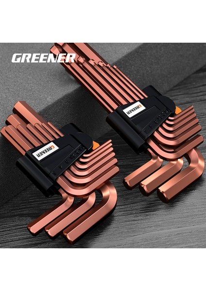 Uzatılmış Kutu Stili Yeşil L Tipi Tornavida Iç Hex Anahtar Seti Allen Anahtarı Sekizgen Düz Top Torx Kafa Anahtarı Seti El Aletleri (Yurt Dışından) fiyatları