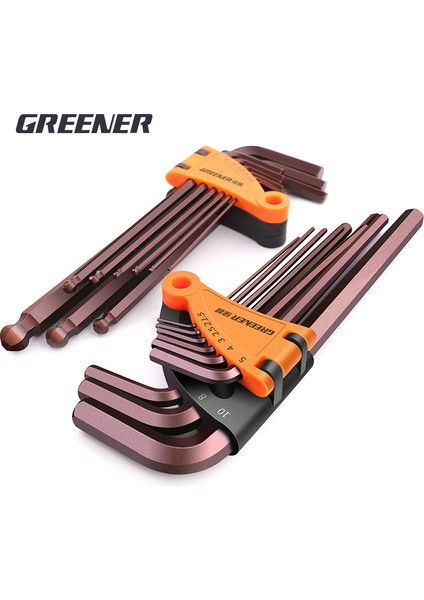 Uzatılmış Kutu Stili Yeşil L Tipi Tornavida Iç Hex Anahtar Seti Allen Anahtarı Sekizgen Düz Top Torx Kafa Anahtarı Seti El Aletleri (Yurt Dışından) modelleri