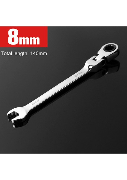 8mm Tarzı Esnek Başlıklı Kombine Ratchet Anahtar Takımı - Çift (Yurt Dışından)
