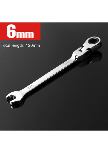 6mm Tarzı Esnek Başlıklı Kombine Ratchet Anahtar Takımı - Çift (Yurt Dışından)