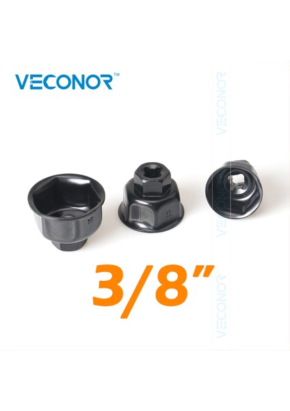 Siyah Stil 36 mm Veconor Yağ Filtre Anahtarı Kapağı Çıkarma Aracı 6 Yivli 1/2 Sürücü (Yurt Dışından)