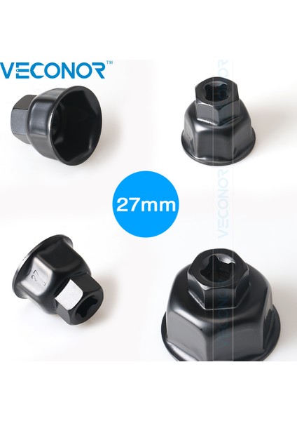 Siyah Stil 36 mm Veconor Yağ Filtre Anahtarı Kapağı Çıkarma Aracı 6 Yivli 1/2 Sürücü (Yurt Dışından)