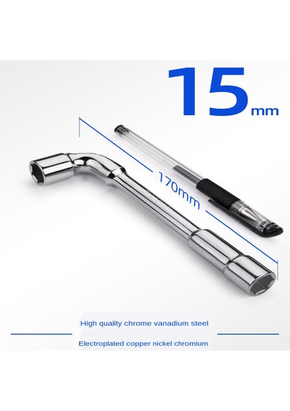 15MM Tarzı L-Şekilli Boru Yuvası Anahtarı Araba Tamir Aracı Seti Hexagonal Anahtar El Aracı Seti Wrench Tool Seti (Yurt Dışından)