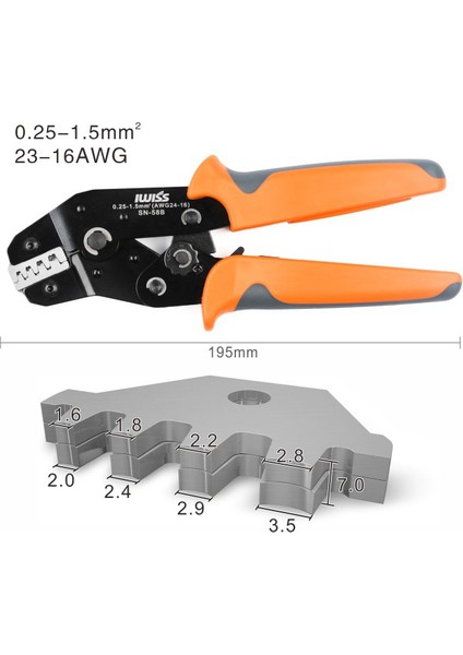 IWS-58B Stili Iwıss SN-58B=28B+48B Tel Sıkma Pensesi ² Kutu Tab Sm2.5 Xh2.54 Terminaller Kiti Elektrik El Aletleri (Yurt Dışından) modelleri