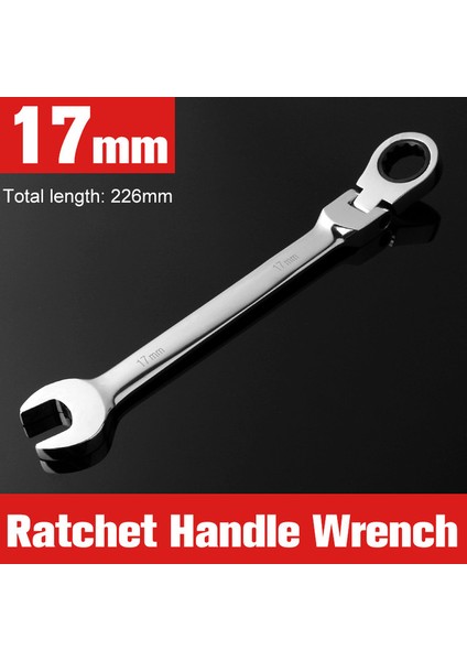 17MM Tarzı Metrik Esnek Kafalı Ratşet Anahtarı, Krom Vanadyum Çelik, Ratşetli Kombine Anahtar Anahtarı, Araba Bakımı Için (Yurt Dışından)