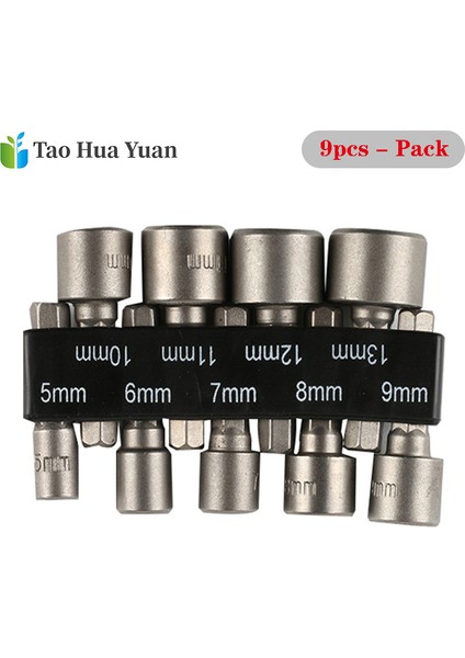 9 Adet Tarzı Elektrikli Tornavida Kolu Için Altıgen Somun Sürücü Matkap Ucu Soket Tornavida Anahtarı Seti Manyetik Değil - Aa+ (Yurt Dışından)