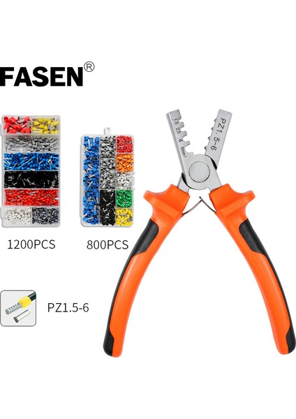 Pz1.5-6 Stili Kablo Tel Tüp Terminal Bağlayıcı ile El Tırnak Krimp Pense Krimp Aracı Tüp Kiti Set Awg (Yurt Dışından) fiyatları