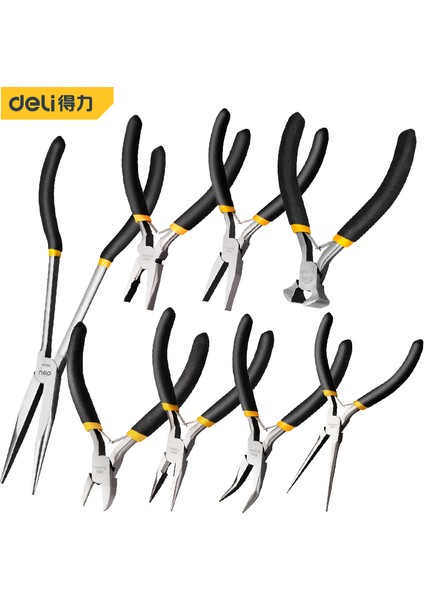 5 İNÇ-DL20026 Tarzı Deli Mini Pense Tel Kesici, Iğne, Yuvarlak ve Eğri Burun ile Takı Yapımı Için Uygun (Yurt Dışından)
