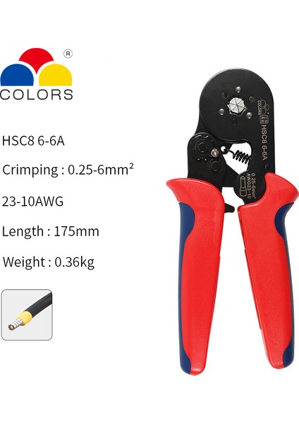 Hsc8 6-4 1200PCS Tarzı B Hsc8 Presleme Pense Hsc Tüp Tip Iğne Terminal Kutu Seti Mini Basınç Teli Halka Aletleri (Yurt Dışından)