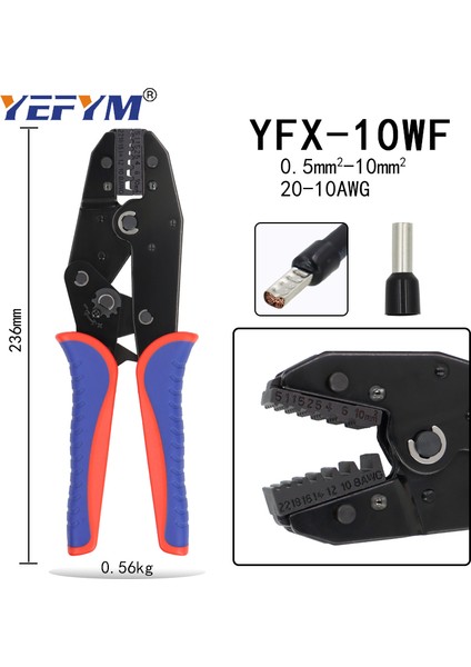 YFX-10WFX Stili Ratchet Kıvırma Aracı Pense Hızlı Değişim Çenesi Isıyla Büz, Yalıtımsız, Açık Varil, Yalıtımlı, Yalıtımsız Klemensler (Yurt Dışından)