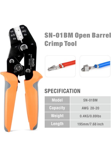 SN-01BM Stili Iwıss SN-01BM Mini Terminaller Krimp Pense Kiti Jst-Ph Erkek/ Dişi Konnektör Kiti Kasa Araç Seti (Yurt Dışından)