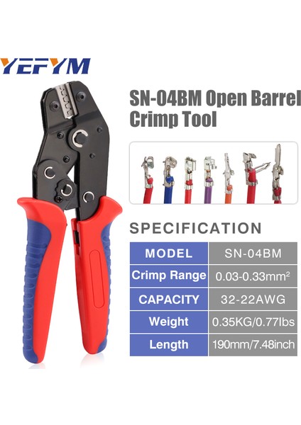 D-Sub Terminalleri Için Krimplama Pense Aracı SN-04BM Awg Fiş Terminal Yay Kelepçe Krimplama El Aletleri (Yurt Dışından)