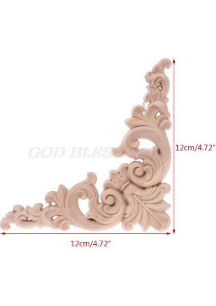No.19 Boyutu Ev Mobilyaları Dekoru Için Boyanmamış Ahşap Oymalı Köşe Aplike Aplike Çerçeve Dekal 6X6CM & Dro (Yurt Dışından)