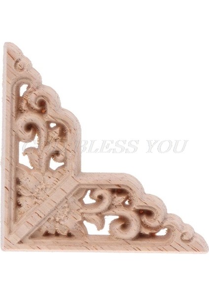 No.19 Boyutu Ev Mobilyaları Dekoru Için Boyanmamış Ahşap Oymalı Köşe Aplike Aplike Çerçeve Dekal 6X6CM & Dro (Yurt Dışından) fırsatları